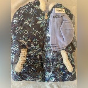 NWT London Fog Girls’ 4T Hooded Winter Coat with Fleece Hat